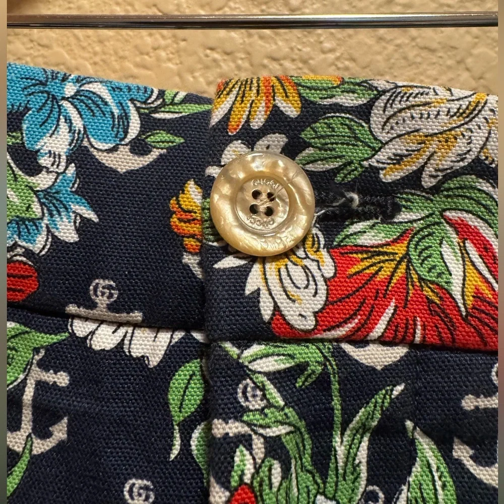 New Authentic Gucci GG Logo Multicolor Floral Pants Size IT 50 / US 34